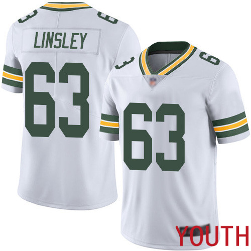 Green Bay Packers Limited White Youth #63 Linsley Corey Road Jersey Nike NFL Vapor Untouchable